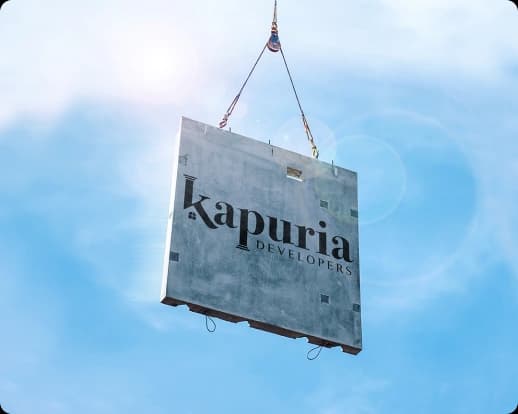 A Kapuria Developers slab lifted into place by crane